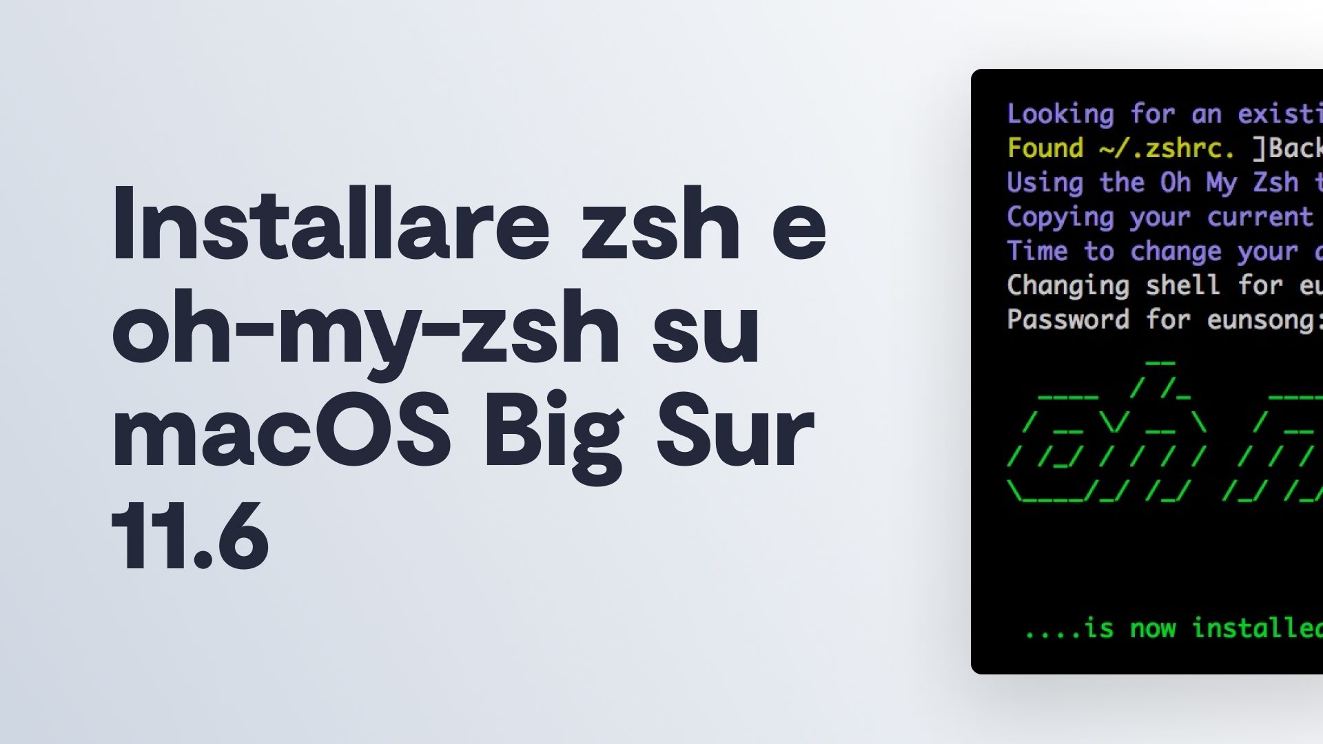 Installare zsh e oh-my-zsh su macOS Big Sur 11.6